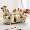 Boîtes de rangement Boîte cosmétique Brosse de maquillage rotative Organisateur Grande capacité Boîtier de bureau Conteneur Économisant de l'espace Acrylique Fournitures ménagères