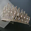 Fashion Sky Blue Crystal Crown Tiara per le donne Wedding Party Luxury Elegant Bridal Crown Hair Dress Jewelry