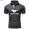 Summer Men's Polo Shirt Mustang Printing Casual High Quality Cotton Short Sleeves Man Harajuku Classic Tops Custom T-shirts L230520