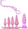 A22 Anal Plug for Women Men Silicone Anal Dildo Set 10-Bead Anus Plug G Spot Butt Plug Masturbation Sex Toys For Par SM Tool