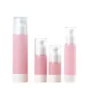 Bouteilles de stockage rechargeables AS Pink Airless Pump15ml 30ml 50ml 100ml Spray Lotion Plastic Vacuum Cosmetic Essence Packaging 10pcs