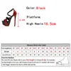 Sexig Peep Toe 16,5 cm Extreme High Heels Women's Sandals Party Wedding Banket Stiletto Shoes Fashion Buckle Strap Platform Pumpar