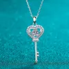 Pendant Necklaces Necklace Love Heart Key 0.5ct Sterling Silver D VVS1 Lab Diamond with GRA Certificate for Women 230607