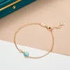 Link Bracelets 2023 Retro Semiprecious Stone Ball Pendant Bracelet For Women Anniversary Gift Simple Versatile Fashion Luxury Jewelry.