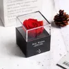 Dekorative Blumen, konserviert in einer Glaskuppel, ewige Rosendekoration, rote Ecuador-Geschenkbox, zum Ringen, Valentinstag, Geburtstag, Geschenke für Frauen