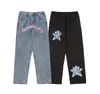 Męskie dżinsy w stylu amerykańskim Mężczyźni Dugi rozmiar druku uliczny gwiazda dżinsy Para Hip Hop High Spring i Autumn Lose Proste Pants 230606