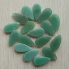 الخرز الجملة 24pcs/الكثير من الموضة جيدة الجودة الطبيعية الخضراء Aventurine إسقاط شكل كابوشونات كابوشونات 15 × 30 مم لصنع المجوهرات مجانا