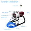 Spraypistolen KKmoon Professional Airbrush Highpressure Airless Spray Gun Spraying Machine Electric Paint Sprayer Internalfeed Painting Tool