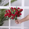 Dekorative Blumen Künstliche Blume Rose Rot Eukalyptusblatt Pfingstrose Blumenstrauß Tag 10 Köpfe Dekor Mutter Zuhause Valentinstag Geschenk Fake Weddi U4S3