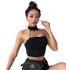 Camis Women Sexy Gothic Punk Style Choker Halter Top Fashion Skinny Slim Cami Backless Buckle Top Summer Tank Tops Tube Crop Tops