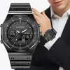 Andere Horloges Dual Display Horloges Voor Mannen Casual Sport Chronograaf Quartz Grote Wijzerplaat Polshorloge Siliconen Waterdichte Digitale Klok 230607