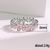 Anelli a grappolo CAOSHI Fresh Pink Flower Ring Lady Sweet Jewelry per la vita quotidiana Accessori color argento Donna Dainty Female