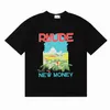 2023 Summer masculino camisetas femininas rhude designer camisetas para top letra letra bordado de pórodes t roupas de manga curta camiseta grande tamanho s-xl