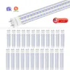 T8 LED-rörlampor 4ft 36W 60W 4680LM 6000K Kall vit dagsljus fluorescerande ersättning D-formad Bi Pin G13 Dual-end ETL