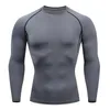 Men's T-Shirts Compression Running T Shirt Fitness Men Tight Long Sleeve Tshirt Training Jogging Shirts Gym Sportswear Quick Dry rashgard Tee 230607