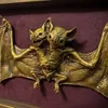 Decorative Objects Figurines Gothic home decor Cursed Items Two Headed Bat Shadow Box Display specimen Statue Picture Frames Painting Oddity 230607