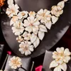 Collier boucles d'oreilles ensemble GODKI magnifique luxe grande fleur fleur bracelet anneau bijoux pour femmes mariée mariage fête spectacle