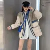 Kadın Trençkotları Kore Moda Takim Kot Patchwork Ceket Kadınlar 2023 Kış Gevşek Işık Beyaz Ördek Outerwear
