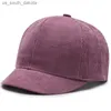 Berretto da baseball a tesa corta da uomo di marca Casual Solid Velluto a coste Soft Top Cap Cappellino a tesa piccola Snapback per donna Bone Gorras Dad Hat L230523