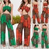 Vrouwen Shorts Zomer Elegante Tweedelige Outfits voor Vrouwen Sexy Halter Tank-Crop-Tops en Wijde Pijpen broek Sets 230606