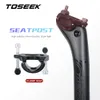 Hastes de bicicleta TOSEEK Canote de carbono 27.230.831.6mm Preto fosco MTBRoad Comprimento do canote de bicicleta 400mm Tubo do selim Peças de bicicleta 230606