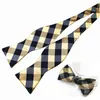 Neckband rbocott justerbara bowties själv bow slips mens 100% siden jacquard vävda män klassiska bröllop parti multicolors 230605