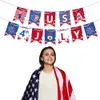 Gelukkig 4 juli Banner Garland Sterren Strepen Patriottische Decoraties voor Onafhankelijke Dag Memorial Day Feestartikelen KDJK2306