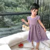 Girl's Dresses Toddler Baby Summer Tank Dress Children Purple Cotton Sundress Sleeveless Clothing Kids Casual for Girls