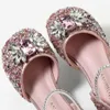 2023 Wiosna i lato nowe dziewczyny Rhinestone Princess Buty dla dzieci małe skórzane buty Dziewczyny Baby miękkie sandały Baotou