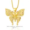 Pendant Necklaces Luxury Elegant European And American Shiny Zircon Butterfly Necklace For Women Girl Fashion Trendy Jewelry Wholesale