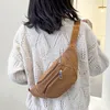 Taille Zakken Vintage Corduroy Tas Voor Vrouwen Rits Borst Vrouwelijke Banaan Geld Pouch Schouder Portemonnee Pocket Crossbody