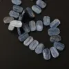 Perline circa 31 pezzi/filo, risultati di braccialetti di perline sciolte ovali di apatite blu naturale, ciondoli in pietra di fetta di lastra per la produzione fai-da-te