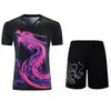Masculino masculino masculino Menina Dragon Tennis Camisas de tênis Shorts Men Kidminton camisa de badminton pingue-pongue roupas esportivas 230607