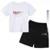 Kläduppsättningar Trapstar Kids Clothing T-Shirt Tracksuit Set Harajuku Topps Tee Funny Hip Hop Color T Shirtbeach Casual Shorts Set 230606