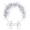 ヘアクリップ1セットハンドメイド花嫁ジュエリー光沢のあるクリスタルクリップとイヤリング美しいヘッドドレスセットAIC88