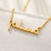 Strands Strings Personalisierte arabische Namenskette aus Edelstahl in Goldfarbe, individueller islamischer Schmuck für Damen und Herren, Namensschild-Halskette, Geschenk 230607