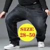 Jeans Masculino Tamanho Grande Preto 10XL Grande Cintura Alta Calça Solta Marido Mais Jeans Azul Masculino 230606