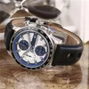 Montre de sport pour homme quartz chronomètre hommes chronographe montres en acier inoxydable montre-bracelet bracelet en cuir cp20290P