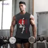 Men's T-Shirts Anime Baki Hanma Print Gym Tank Tops for Men Women 100%Cotton Casual Vintage Black Sleeveless Tshirt Gothic Vest Summer 230607