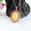 Chains Natural Honey Wax Chicken Oil Yellow Amber Egg Face Hollow Out Necklace Simple Elegant Personalized Fashion Versatile Jewelry