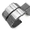 Rostfritt stål av hög kvalitet 22mm 24mm Watch Band Fit for Breitling Superocean Heritage Solid Metal Armband Mesh Woven Strap Fre272n