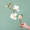 Decorative Flowers Simulation Magnolia Long Faux Branch Fake Artificial Orchid Bouquet Home Living Room Arrangement Wedding Decoration