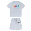 Trapstar Mens T-shirts T shirt Designer Shirts Embroidery Printed Letter Luxury Rainbow Color Summer Sports Casual Short Outfit Tracksuit Tidal flow design 558ess