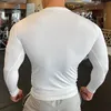 Men's T-Shirts Long Sleeve Fitness basketball Running tight Men spandex Bodybuilding Sports shirts Gym training Compression T shirts Sport 230607