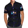 Men's Casual Shirts Plane Print Short Sleeve For Men Loose Cardigan Button Plus Size Hawaiian Style Summer 2023 Ventilated Shirt K21