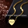 Hebras Cuerdas Nombre árabe personalizado Collares personalizados para mujeres Hombres Oro Plata Color Cadena de acero inoxidable Collar colgante Joyería 230607