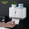 Houders ecoco papieren handdoekweefsel doos dispenser muur gemonteerd opslagrek papieren handdoekhouder badkamer organisator accessoires