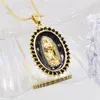 Pendentif Colliers Dames De Mode Émail Zircon Collier Religieux Cuivre Plaqué Or Guadalupe Vierge Boîte Chaîne Croyant Bijoux