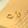 Stud Earrings Trendy 925 Sterling Silver Ear Buckle Hoop Female Temperament Women Fine JewelryGold Plated Twist