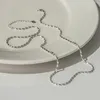 Łańcuchy żeńskie Długie fasolka dla kobiet na szyi srebrne 925 Naszyjniki łańcuchowe mody biżuterii minimalistyczne ziarna ryżu